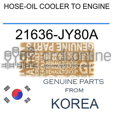 HOSE-OIL COOLER TO ENGINE [ORIGINAL] 21636-JY80A 21636JY80A 21636 JY80A