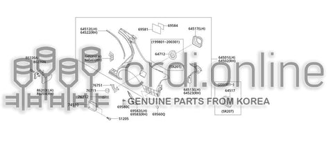 BASE ASSY-FUEL FILLER 64517-51000P0 6451751000P0 64517 51000P0