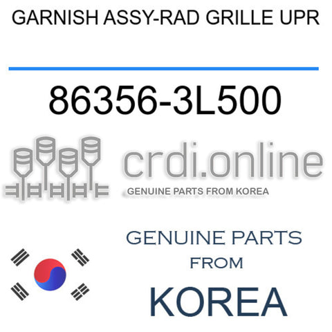 GARNISH ASSY-RAD GRILLE UPR 86356-3L500 863563L500 86356 3L500