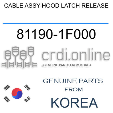 CABLE ASSY-HOOD LATCH RELEASE 81190-1F000 811901F000 81190 1F000
