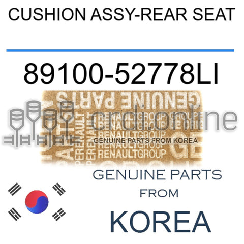 CUSHION ASSY-REAR SEAT [ORIGINAL] 89100-52778LI 8910052778LI 89100 52778LI