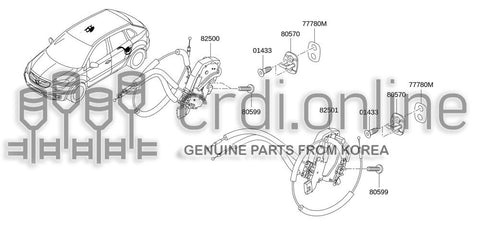 LOCK & REMOTE CONTROL ASSY-REAR DOORLH 82501-JY10A 82501JY10A 82501 JY10A