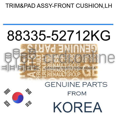 TRIM&PAD ASSY-FRONT CUSHION,LH [ORIGINAL] 88335-52712KG 8833552712KG 88335 52712KG