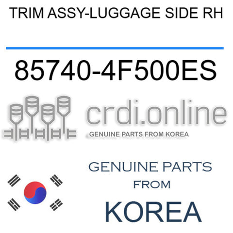 TRIM ASSY-LUGGAGE SIDE RH [ORIGINAL] 85740-4F500ES 857404F500ES 85740 4F500ES