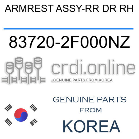 ARMREST ASSY-RR DR RH 83720-2F000NZ 837202F000NZ 83720 2F000NZ