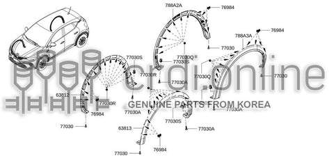 EXTENSION 1-RR LH WHEEL HOUSE 788A3-5655R 788A35655R 788A3 5655R