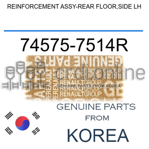 REINFORCEMENT ASSY-REAR FLOOR,SIDE LH [ORIGINAL] 74575-7514R 745757514R 74575 7514R
