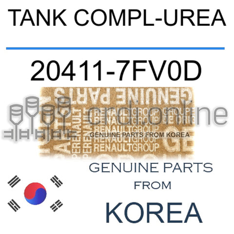 TANK COMPL-UREA [ORIGINAL] 20411-7FV0D 204117FV0D 20411 7FV0D