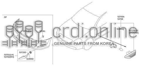 LAMP ASSY-SIDE TURN SIGNALRH 53706-52100 5370652100 53706 52100