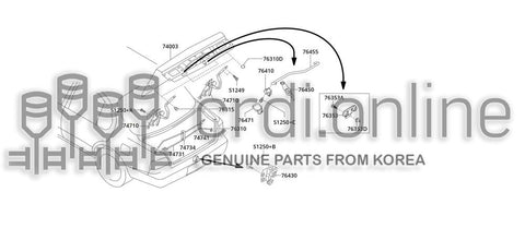 ROD-TRUNK LID LOCK [ORIGINAL] 76455-51020 7645551020 76455 51020