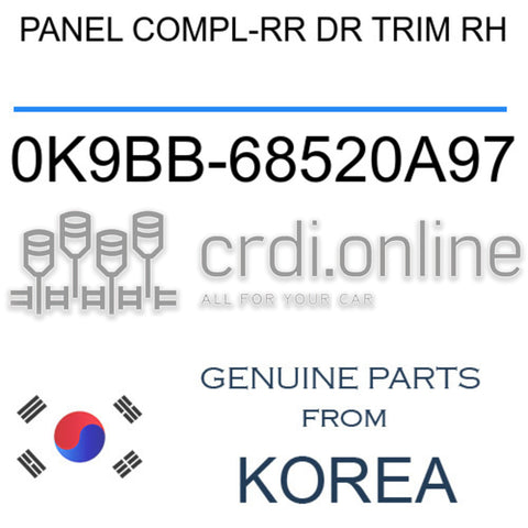 PANEL COMPL-RR DR TRIM RH [ORIGINAL] 0K9BB-68520A97 0K9BB68520A97 0K9BB 68520A97