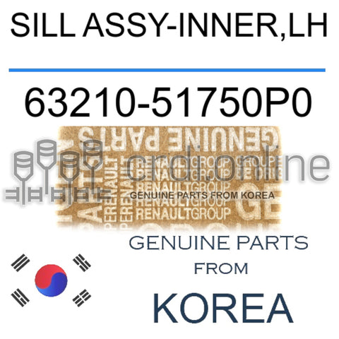 SILL ASSY-INNER,LH [ORIGINAL] 63210-51750P0 6321051750P0 63210 51750P0