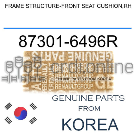 FRAME STRUCTURE-FRONT SEAT CUSHION,RH [ORIGINAL] 87301-6496R 873016496R 87301 6496R