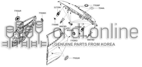 STOP-TRUNK DOOR (ON BODY) RH 90878-2107R 908782107R 90878 2107R