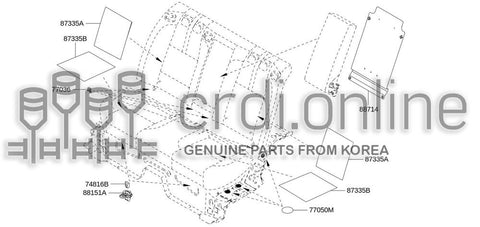COVER-ARMREST BRACKET 88702-9503R 887029503R 88702 9503R