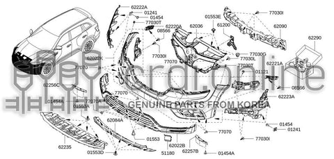 DEFLECTOR-FRONT BUMPER 62235-7362R 622357362R 62235 7362R