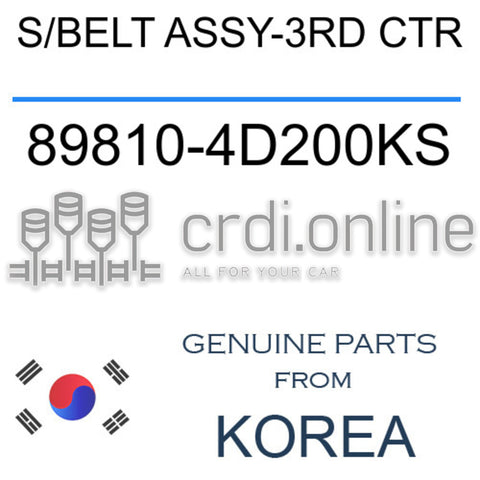 S/BELT ASSY-3RD CTR [ORIGINAL] 89810-4D200KS 898104D200KS 89810 4D200KS