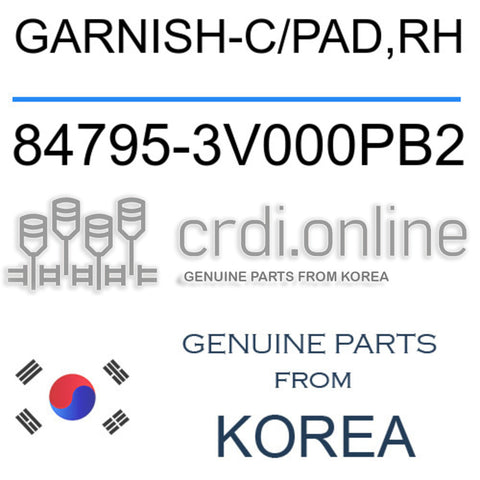 GARNISH-C/PAD,RH [ORIGINAL] 84795-3V000PB2 847953V000PB2 84795 3V000PB2
