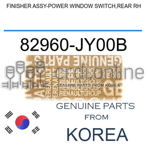 FINISHER ASSY-POWER WINDOW SWITCH,REAR RH [ORIGINAL] 82960-JY00B 82960JY00B 82960 JY00B