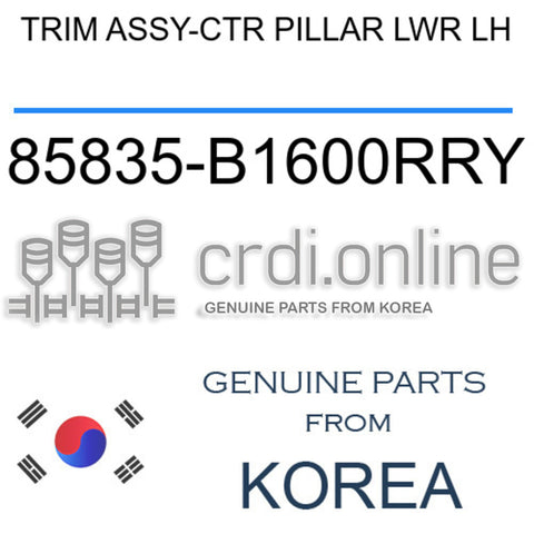 TRIM ASSY-CTR PILLAR LWR LH 85835-B1600RRY 85835B1600RRY 85835 B1600RRY