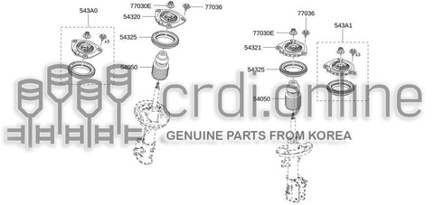[ORIGINAL] INSULATOR ASSY-STRUT MOUNTINGRH 54320-0008R 543200008R 54320 0008R