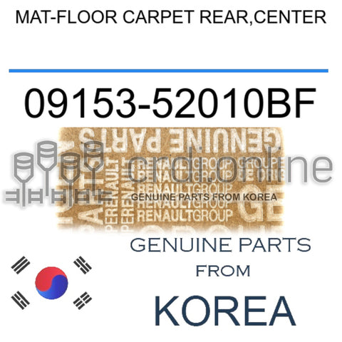 MAT-FLOOR CARPET REAR,CENTER [ORIGINAL] 09153-52010BF 0915352010BF 09153 52010BF