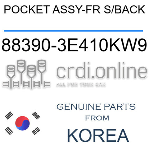 POCKET ASSY-FR S/BACK [ORIGINAL] 88390-3E410KW9 883903E410KW9 88390 3E410KW9