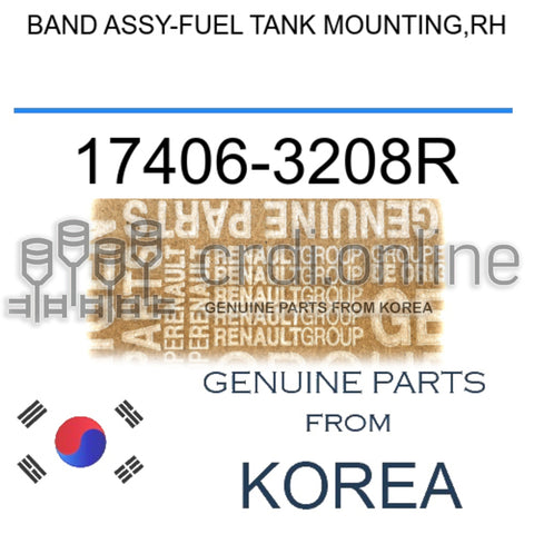 BAND ASSY-FUEL TANK MOUNTING,RH [ORIGINAL] 17406-3208R 174063208R 17406 3208R