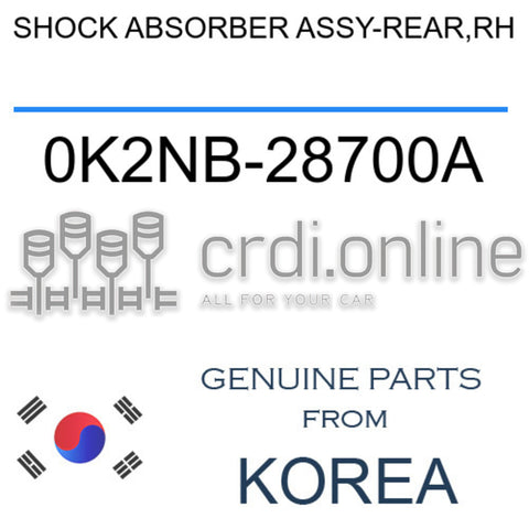 SHOCK ABSORBER ASSY-REAR,RH [ORIGINAL] 0K2NB-28700A 0K2NB28700A 0K2NB 28700A