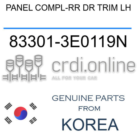 PANEL COMPL-RR DR TRIM LH [ORIGINAL] 83301-3E0119N 833013E0119N 83301 3E0119N