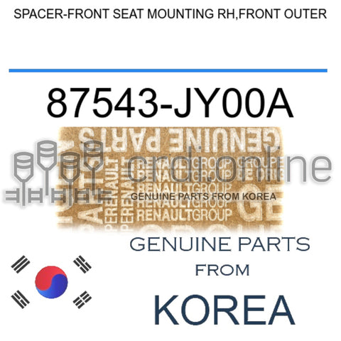 SPACER-FRONT SEAT MOUNTING RH,FRONT OUTER [ORIGINAL] 87543-JY00A 87543JY00A 87543 JY00A