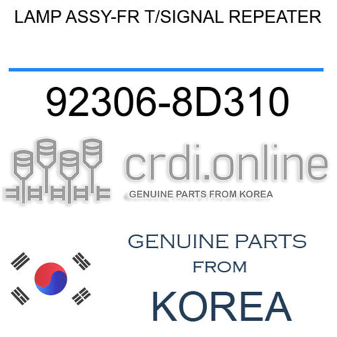 LAMP ASSY-FR T/SIGNAL REPEATER 92306-8D310 923068D310 92306 8D310