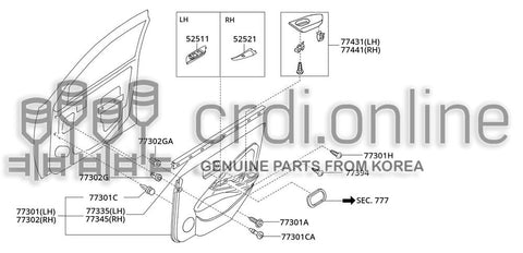 FINISHER-FRONT DOOR ARMREST PADLH 77431-31700BE 7743131700BE 77431 31700BE