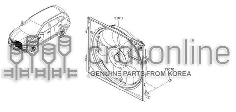 SHROUD ASSY-W/MOTOR FAN 21481-6MA0A 214816MA0A 21481 6MA0A