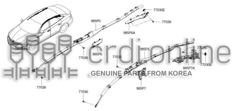 RAIL-AIRBAGREAR RH 985P6-9401R 985P69401R 985P6 9401R
