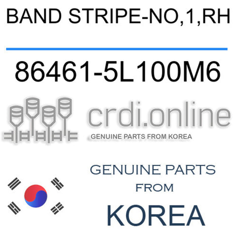 BAND STRIPE-NO,1,RH 86461-5L100M6 864615L100M6 86461 5L100M6
