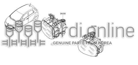 LAMP ASSY-FOGLH 26155-0862R 261550862R 26155 0862R