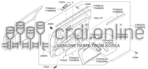 GRIP ASSY-FRONT DOORUPPER RH 77322-52700OM 7732252700OM 77322 52700OM