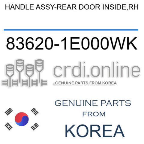 HANDLE ASSY-REAR DOOR INSIDE,RH [ORIGINAL] 83620-1E000WK 836201E000WK 83620 1E000WK