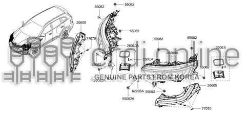 LAMP ASSY-HEADRH 26010-1683R 260101683R 26010 1683R