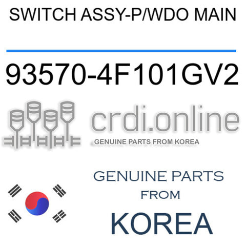 SWITCH ASSY-P/WDO MAIN [ORIGINAL] 93570-4F101GV2 935704F101GV2 93570 4F101GV2