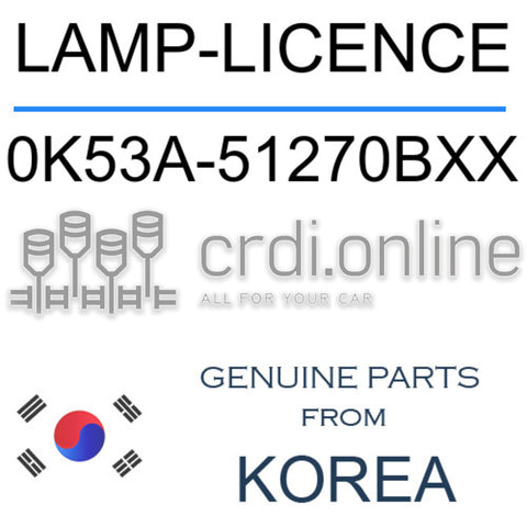 LAMP-LICENCE [ORIGINAL] 0K53A-51270BXX 0K53A51270BXX 0K53A 51270BXX
