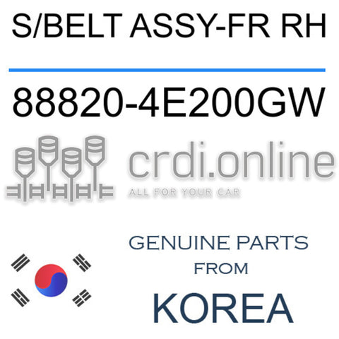 S/BELT ASSY-FR RH [ORIGINAL] 88820-4E200GW 888204E200GW 88820 4E200GW