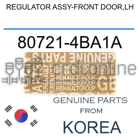 REGULATOR ASSY-FRONT DOOR,LH [ORIGINAL] 80721-4BA1A 807214BA1A 80721 4BA1A