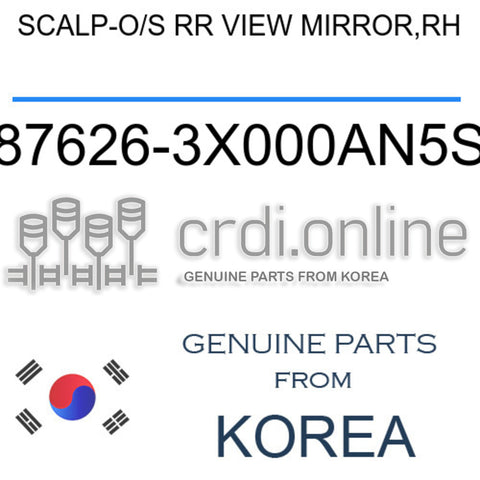 SCALP-O/S RR VIEW MIRROR,RH [ORIGINAL] 87626-3X000AN5S 876263X000AN5S 87626 3X000AN5S
