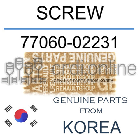 SCREW [ORIGINAL] 77060-02231 7706002231 77060 02231