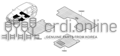 MAT-FLOOR CARPETFRONT RH 74902-1661R 749021661R 74902 1661R