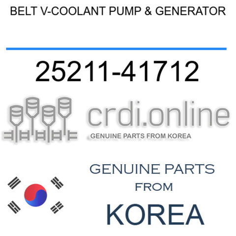 BELT V-COOLANT PUMP & GENERATOR [ORIGINAL] 25211-41712 2521141712 25211 41712