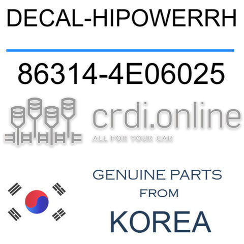DECAL-HIPOWERRH [ORIGINAL] 86314-4E06025 863144E06025 86314 4E06025