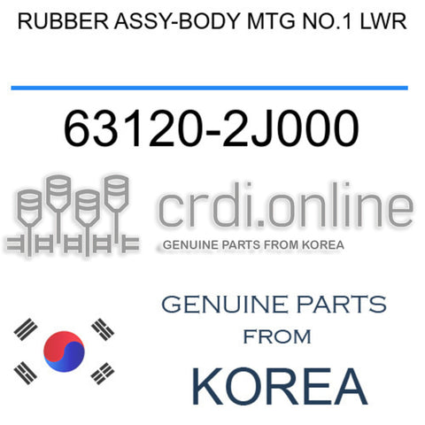 RUBBER ASSY-BODY MTG NO.1 LWR [ORIGINAL] 63120-2J000 631202J000 63120 2J000